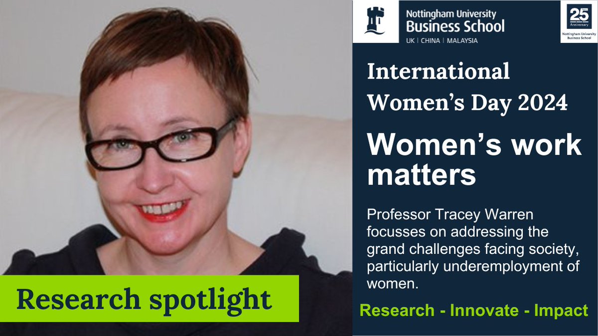 Celebrating #IWD2024 all week! Spotlight on Professor Tracey Warren. Her research strives for a fairer, more resilient employment world and policies for equality. Read her blog 👉 ow.ly/G4Ft50QJfyY @ESRCUnderemploy