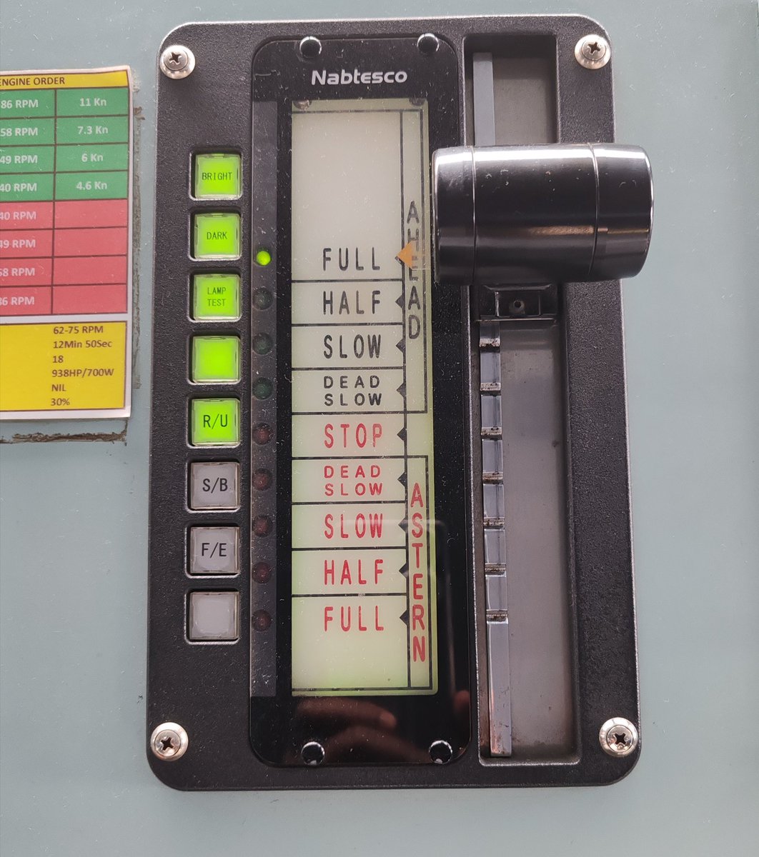 When engines are started, they are also tested in astern direction before going full ahead. $Alts.