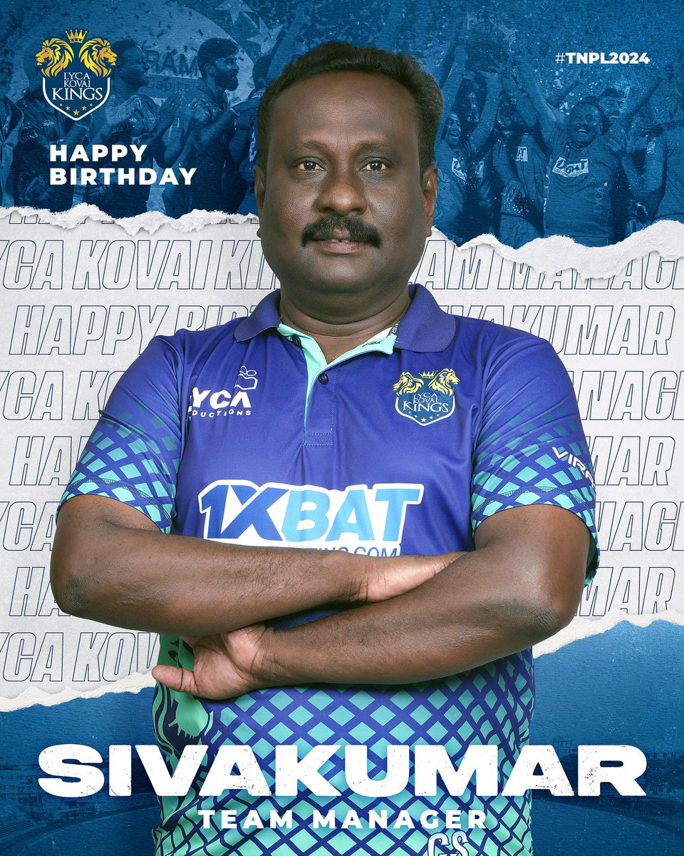 Wishing our team manager Sivakumar C a Happy Birthday! 🥳✨ Your dedication keep our Kings organised on the path to success! 🏆 Here's to another year of success, teamwork, and cherished memories! 🤩🤗✨ #SivakumarC #LycaKovaiKings 👑 #LKK #TNPL 🏏 #TNPL2024