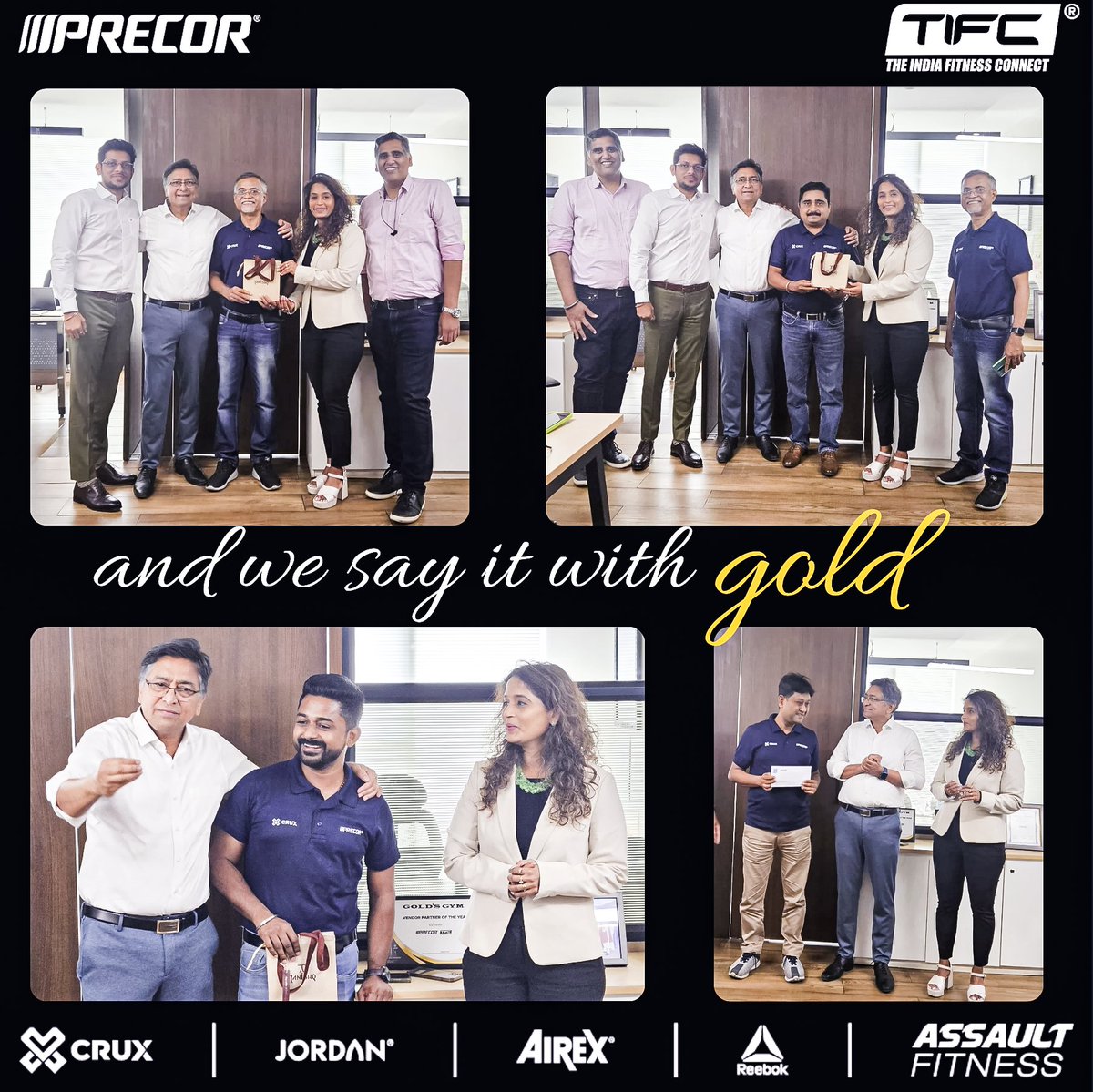 The Multi-Award Winning TIFC Service team has performed consistently year  after year, breaking all previous records! What better way to show our  appreciationthan GOLD! Here's to our 24-karat heroes!  #theindiafitnessconnect #tifc #TIFC #