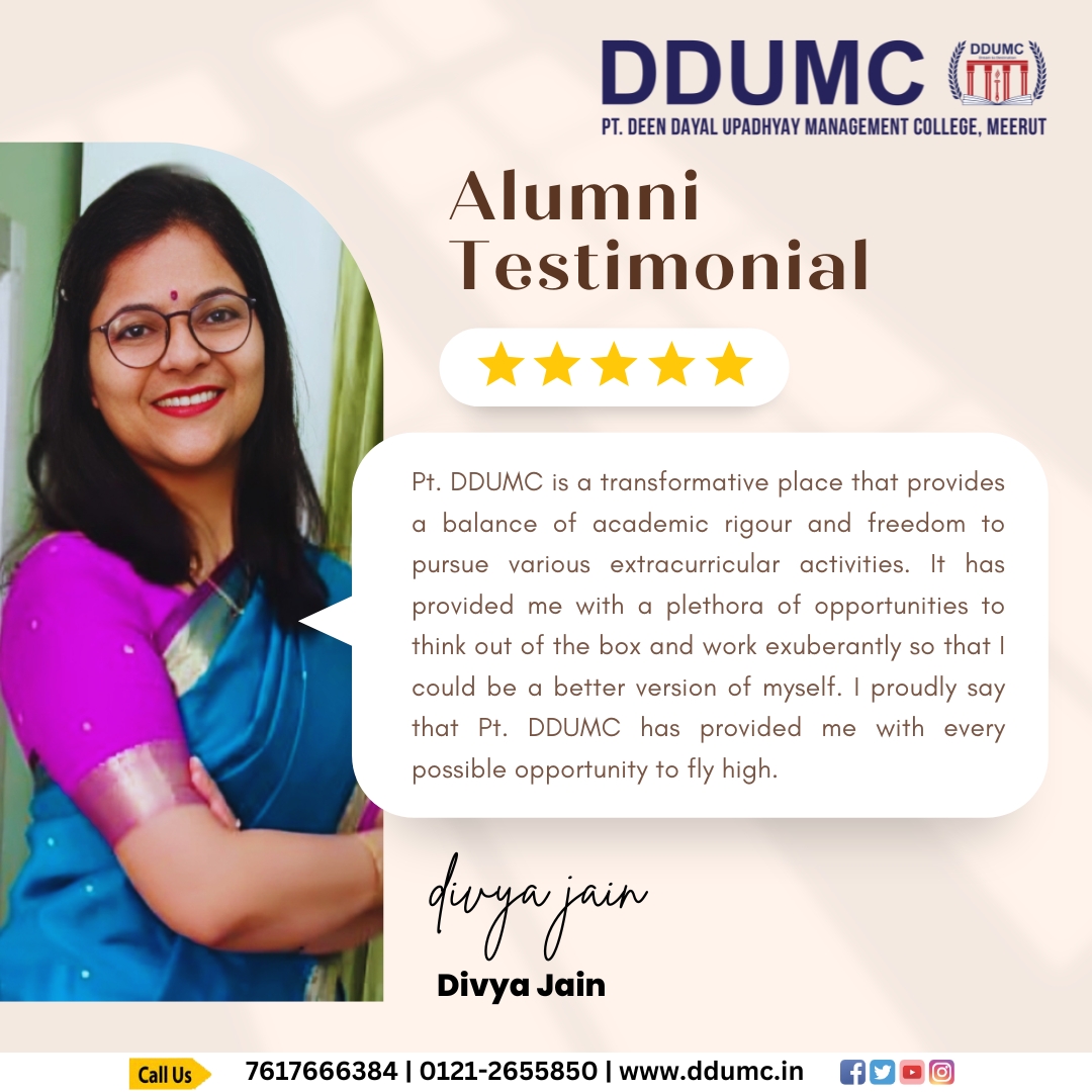 The impactful words coming from our notable alumni are powerful tools to inspire our potential students. Let’s take a look at the impactful words from one of our notable alumna, Divya Jain.
#AlumniTestimonial #testimonial #AlumniAchievement #alumnisuccess #alumninetwork