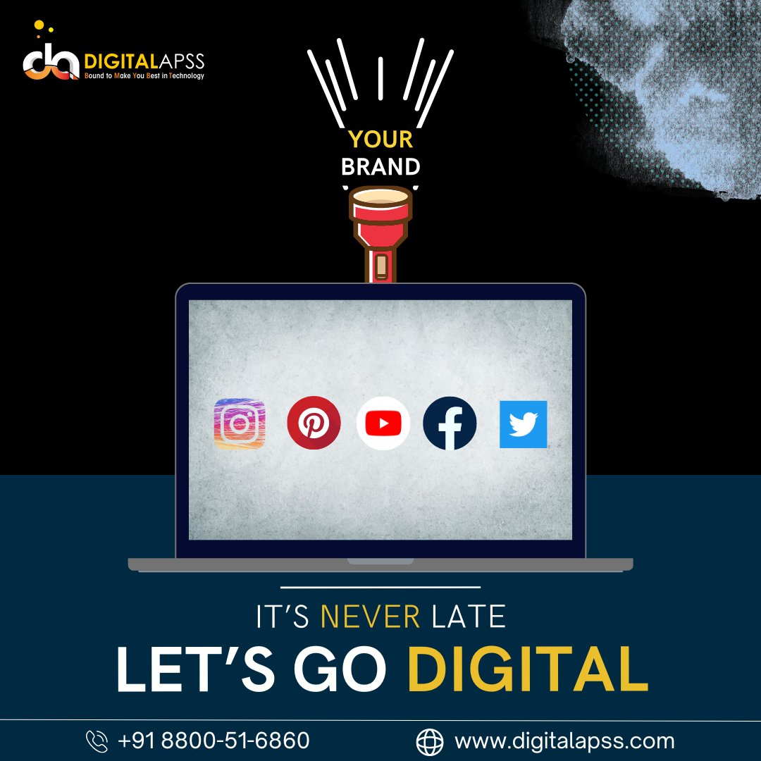 digitalapss's tweet photo. Embrace the future, because it's never too late to transform your brand digitally with DIGITALAPSS! 🚀💻 Let's embark on a digital journey together and redefine your success.
.
.
🌐 https://t.co/D8KNQatkmW 📱+91 8800-51-6860 (24x7)
.
.
.
#GoDigital #DigitalTransformation https://t.co/465HgfgcAt