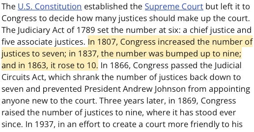SydAlexMom's tweet image. Even tho&apos; #USPopulation + number of #USStates has grown exponentially since 1869 ... along with number of #CircuitCourts to cover that increase ...... the # of #SCOTUSjudges has NOT grown in accordance with the Size-of-the-Population it must serve in 2024.
THAT MUST CHANGE🚨🚨