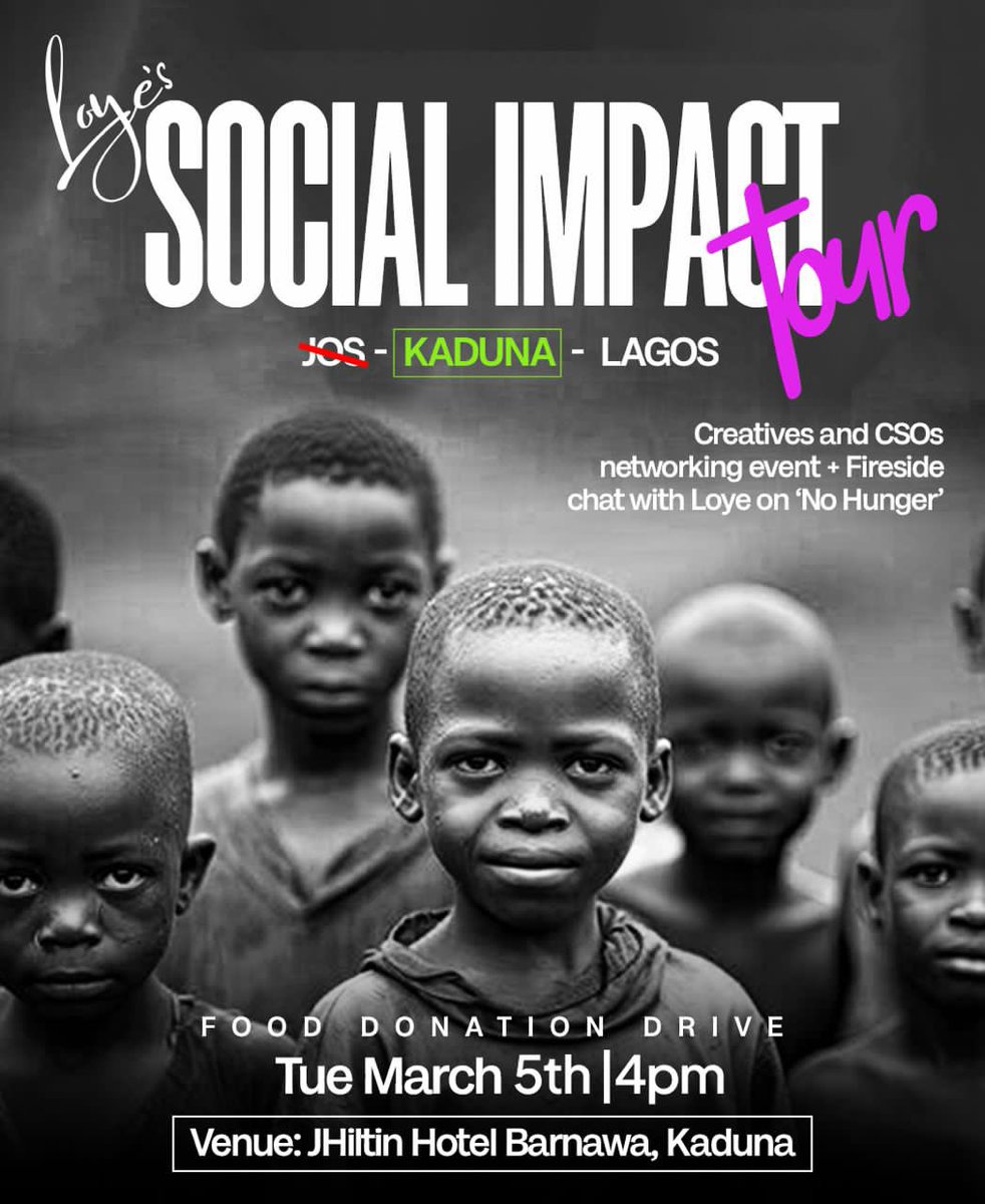 My Kaduna Creatives 

 Register 👇 
thetasck.com/rsvp/ 

And be part of @onlyloye Social Impact Kaduna Tour, Happening Today. 
Check E Flier For More Details👇🏼

Cc @thisistasck @MI_Abaga @Algorand_NG @aurallynft 

#CreativesWillChangeAfrica #MusicIsTheOnlyHealthyDrug