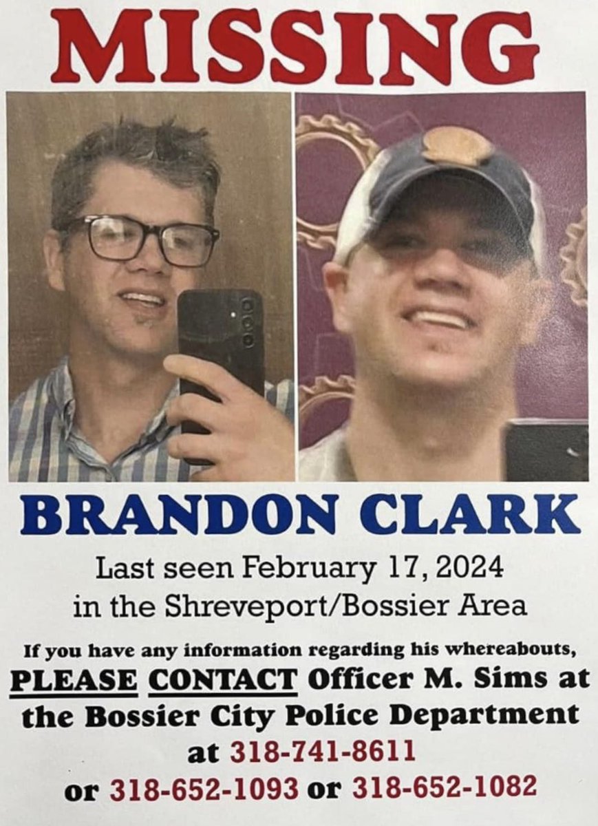 This is my cousin Brandon Clark. He is missing. We have not heard from him since February 17, 2023. It is not like him to call his momma every day or every other day. He hasn’t called anyone since the 17th. He hasn’t been bk to work either. Please share this for me