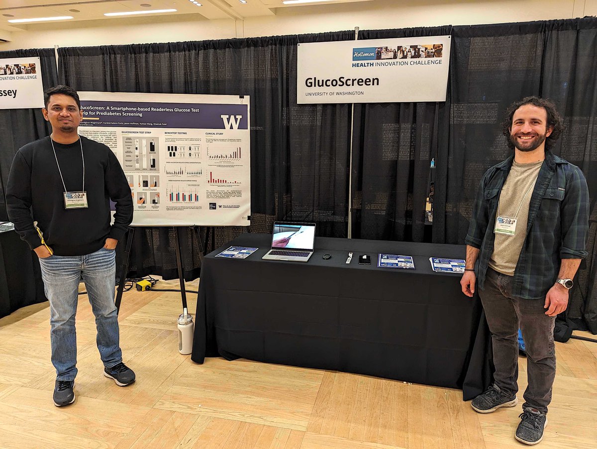 It was a fantastic experience to present #GlucoScreen alongside Jason Hoffman at the Hollomon Health Innovation Challenge 2024. We're grateful for the valuable feedback received from VCs and judges!