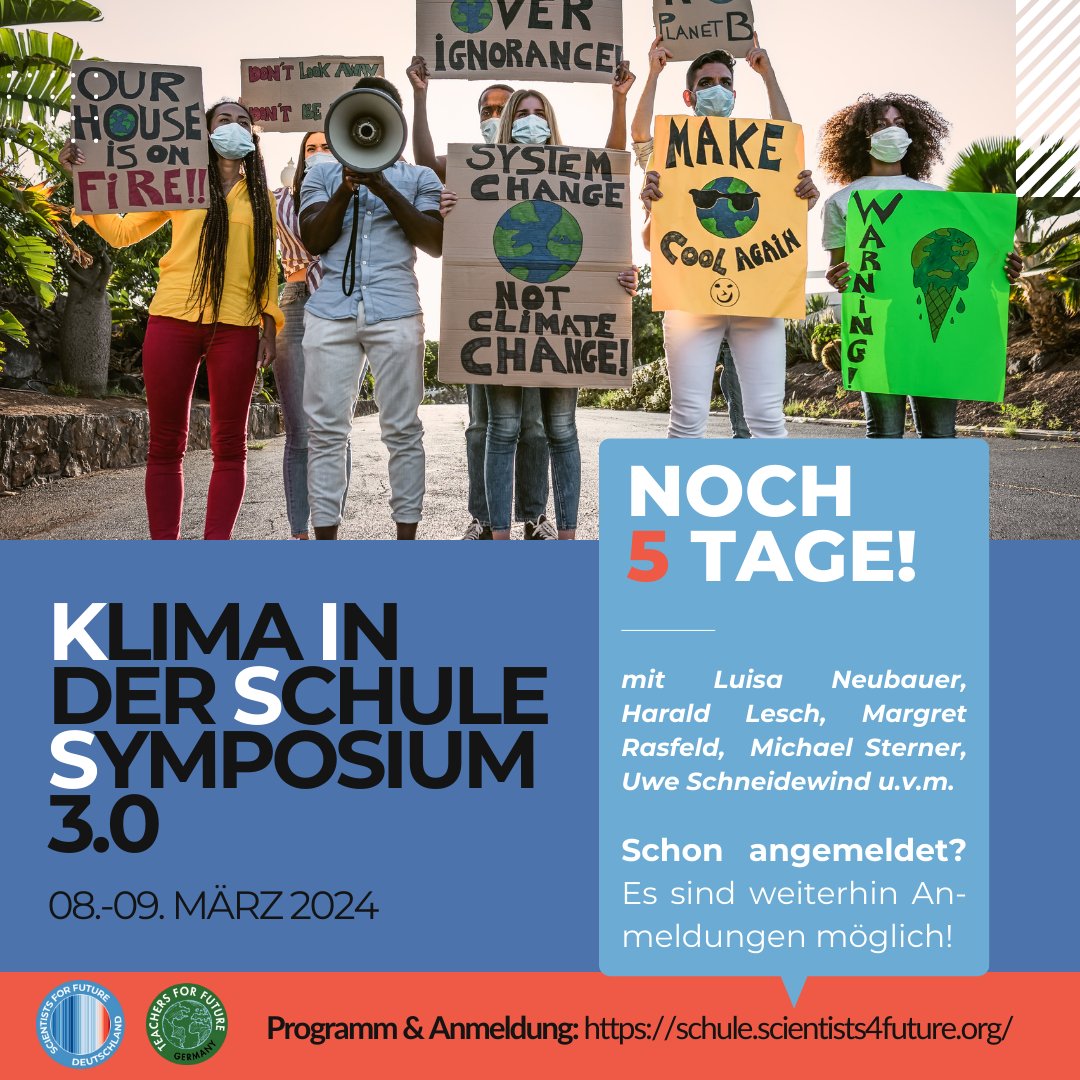 TFF_Oesterreich's tweet image. Online-Symposium &quot;Klima in der Schule&quot; der Scientists for Future und unserer Kolleg:innen von Teachers for Future Germany am 8. und 9. März 2024 - Das Programm kann sich sehen lassen! Anmeldungen sind noch möglich! #teachersforfuture #scientistsforfuture #klimabildung #KISS