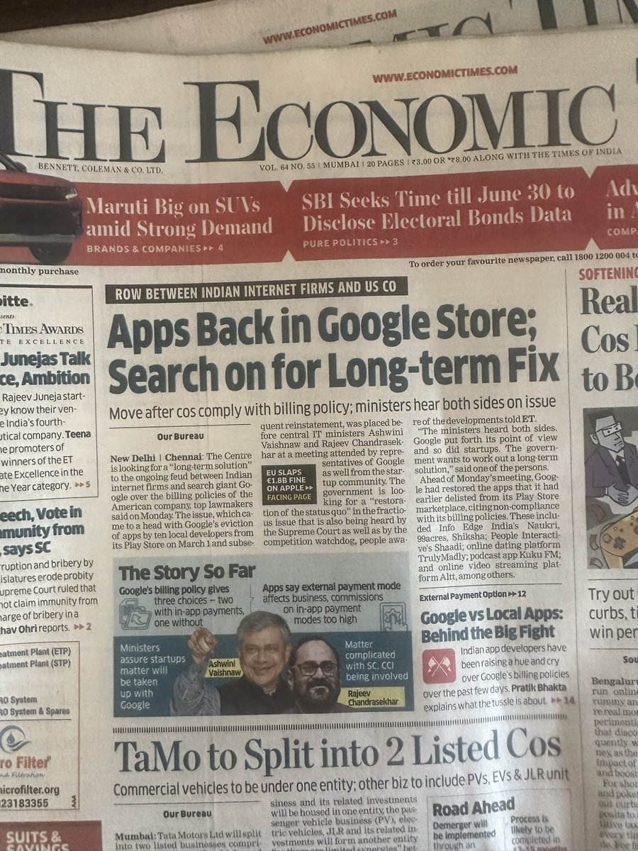 Fact check - Most apps are either not back on the Play Store and if they are it is without any billing. Surprising that ‘reputed’ newspapers would carry such misleading headlines. They are either not doing their research or have ulterior motives for toeing the videshi leading us…