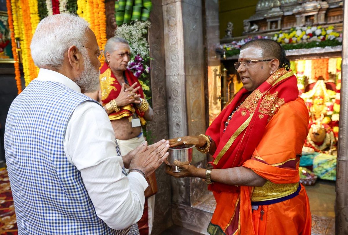 Prayed for the good health, well being and prosperity of all Indians at the Sri Ujjaini Mahakali Devasthanam, Secunderabad.