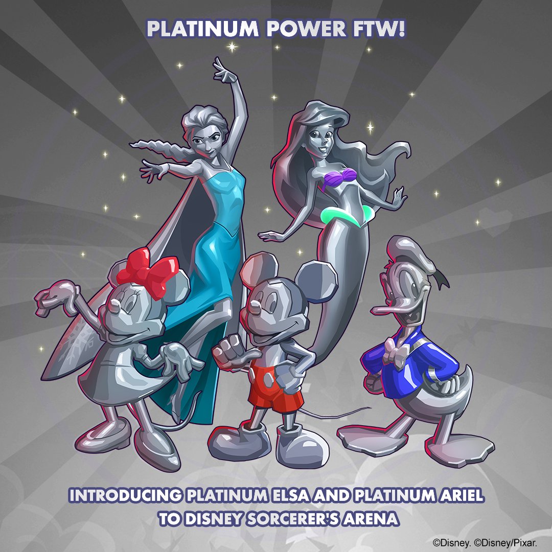 Shine bright in the Arena with Platinum Elsa and Platinum Ariel! Don't miss out - complete your Platinum Squad today.
