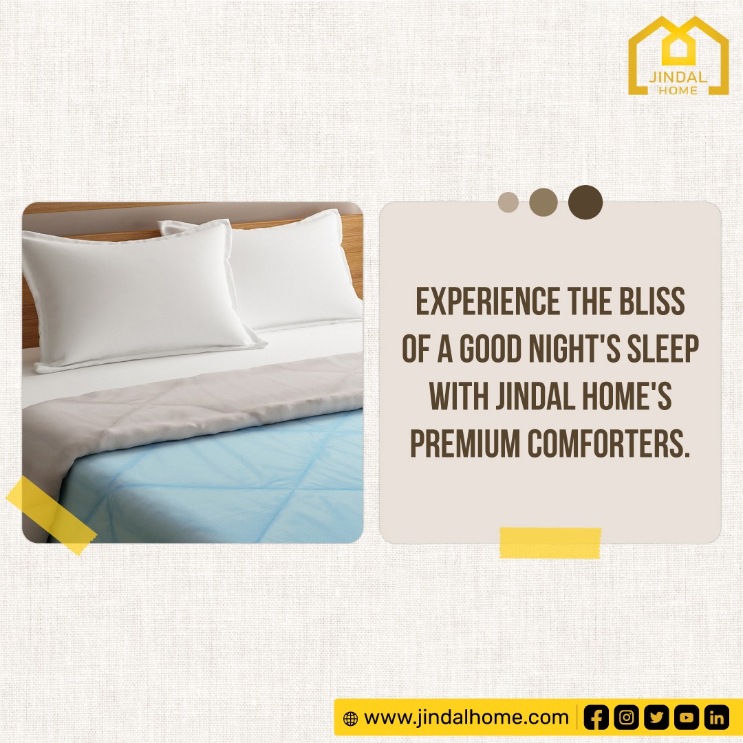 Experience the bliss of a good night's sleep with Jindal Home's premium comforters

Buy Now:- jindalhome.com/product-catego…

Made by #jindalhome #JindalHome
#jindalhomeindia #jindalhomecomforter #comforters #buycomforters #divinecasacomforter #divinecasaindia #madeinindia #comforterset