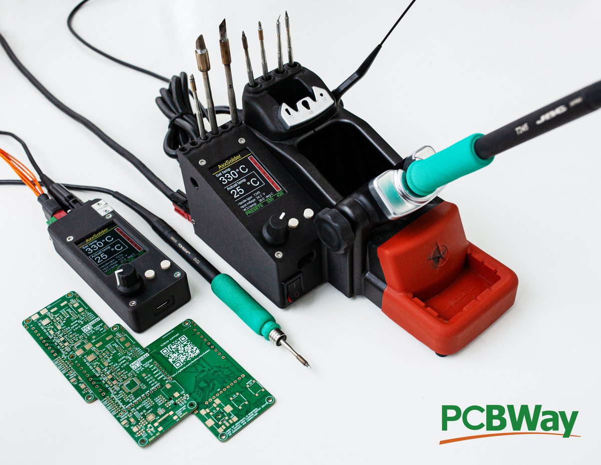 PCBWayOfficial's tweet image. AxxSolder
It is a #STM32 based #soldering iron controller for #JBC C115, C210 and C245 cartridges.
-More info: github.com/AxxAxx/AxxSold…