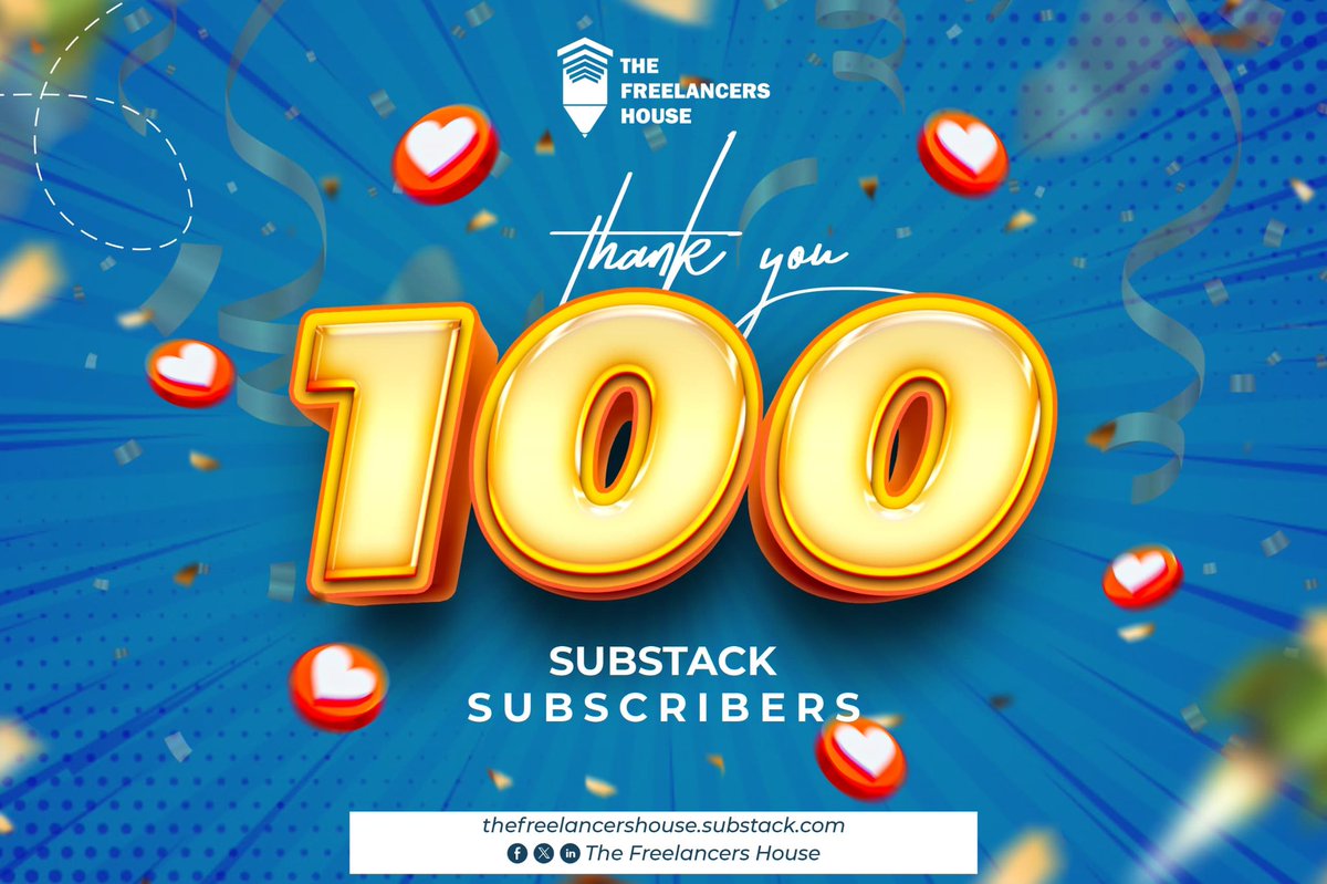 Hurray! 🎉🎉 we have our first 100 subscribers

The Freelancers House is a one stop shop for refining  your pitches &amp; getting them commissioned

If you’re a freelance journalist, subscribe to our Substack today to get published by international newsrooms

thefreelancershouse.substack.com