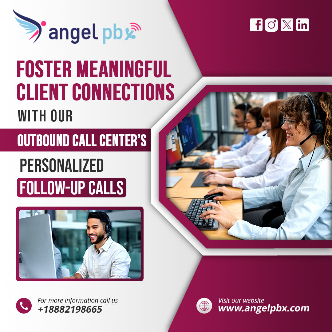 angel_pbx's tweet image. Make every client feel valued and heard with personalized follow-up calls!☎️👨‍💻 Contact us now to explore the benefits of our Outbound Call Center solutions.

#OutboundCallCentersolutions #CallCentersolutions #VoIP #Telephony #AngelPBX #CallCenterServices #Digitaltelephony