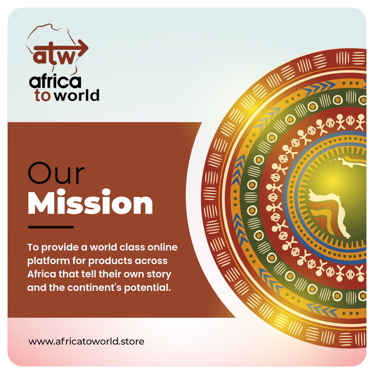 Africa2WorldUG's tweet photo. Our Mission is to provide a world class online platform for products across Africa that tell their own story and the continent's potential.
#AfricaToWorld #AfricanCrafts #AfricanProducts https://t.co/nAbOo1BTig