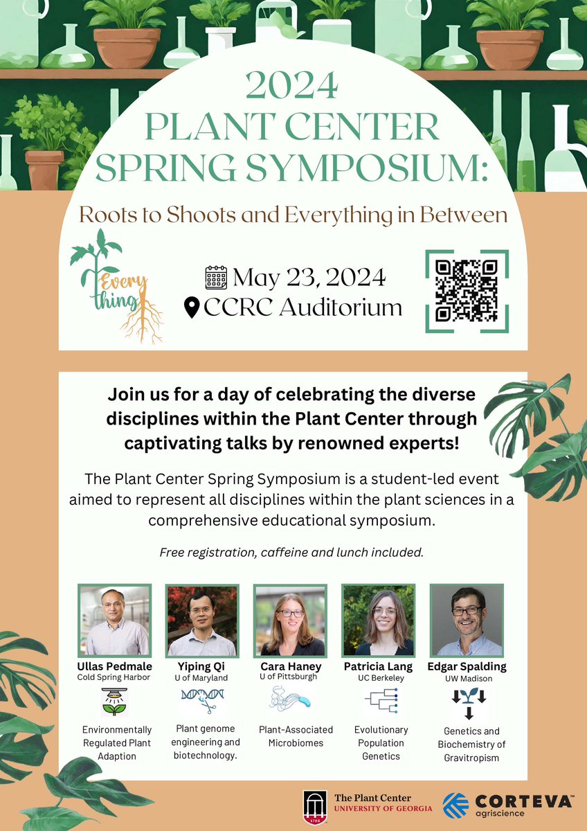It’s Spring Break for UGA 🌸, but we hope you’re ready to spring into some scientific advancements and networking at the 2024 Plant Center Symposium