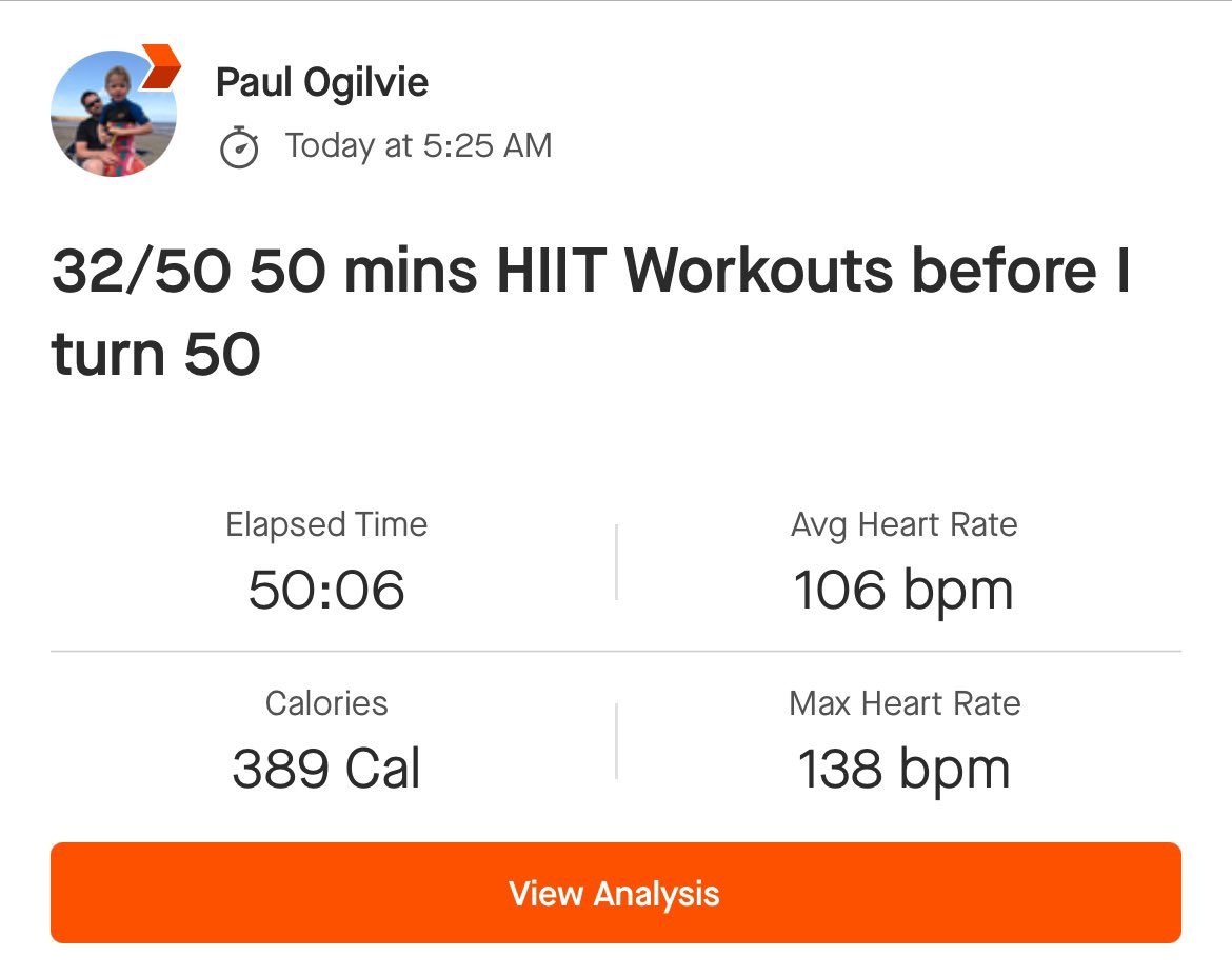 32/50 50 mins HIIT Workouts before I turn 50 @ShaunT #maxcardioconditioning