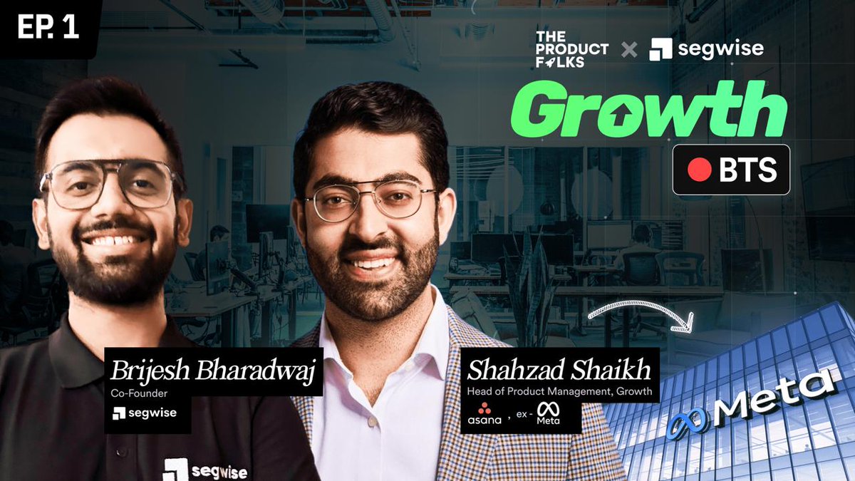 🎙️ Meet the man who has expanded @Meta and @asana through leading-edge growth and product management strategies  ⬇️ 👋 Join us as we sit down with Shahzad S. from @asana and @bbharadwaj from @segwise_ai to delve into their journeys of scaling new heights in the tech industry!