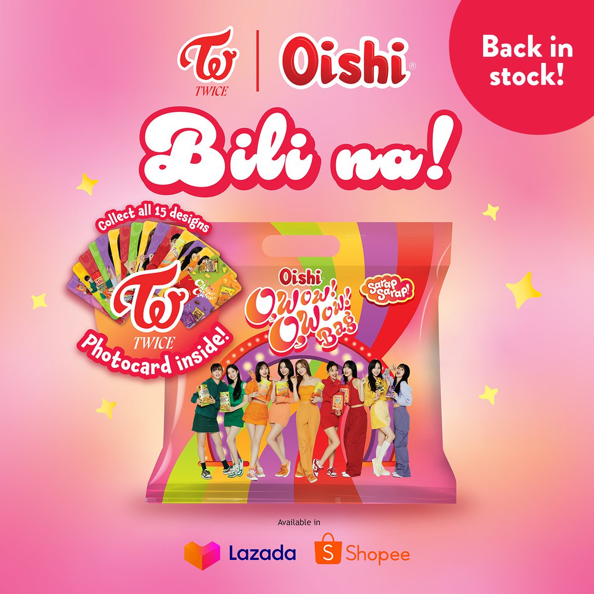 ✨FRESHLY RESTOCKED✨ Available na muli ang Oishi O,Wow O,Wow Bag sa official Oishi stores sa Lazada at Shopee! 💕 #OWowOWow 🛒 Bili na! 🔵Lazada: bit.ly/OWowOWowLAZ 🟠Shopee: bit.ly/OWowOWowSHP