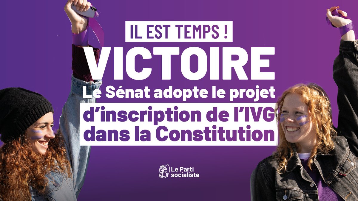 Historic Milestone for #WomenRights: 🇫🇷 enshrines abortion rights in its constitution! SIW wants to especially congratulate its member @partisocialiste for their relentless efforts to ensure #genderequality in the country. Read more👉 parti-socialiste.fr/ivg_dans_la_co…