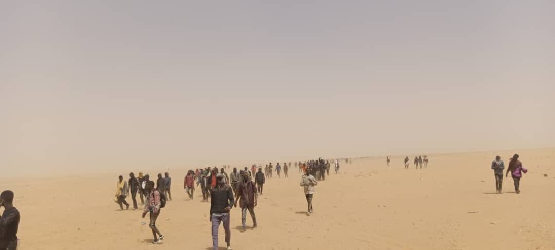 The second half of February '24 continued with further #expulsions from #Algeria to #Niger. After the expulsion of 2,265 (!!) people in the first 12 days of February, a further 2,046 (!!) people were expelled to #Assamaka, or to 'Point Zero' in the middle of the #Sahara