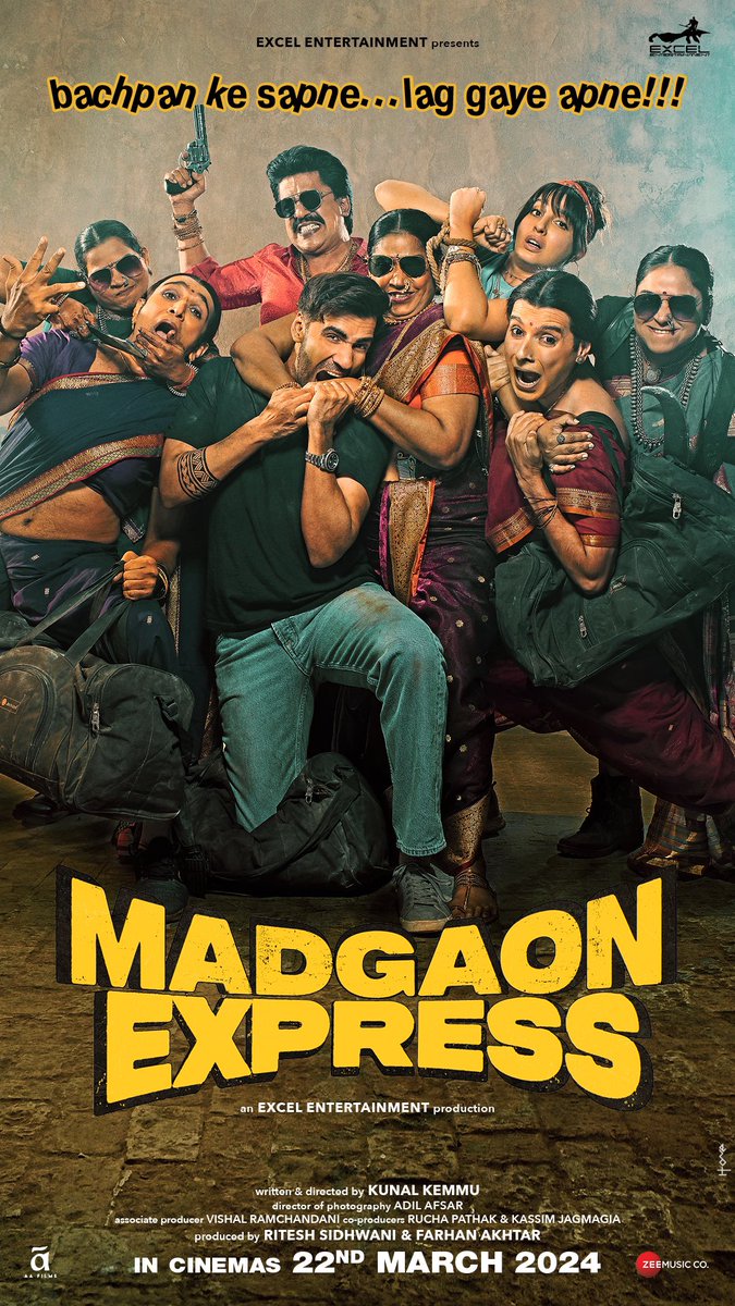 Let the madness commence. #MadgaonExpressTrailer drops today at 3 PM. @divyenndu @pratikg80 @avinashtiw85 @norafatehi @Upendralimaye @CKadam24187 @ritesh_sid @FarOutAkhtar @roo_cha @J10kassim @vishalrr @adilafsar @chouhanmanoj82 @excelmovies @ZeeMusicCompany @AAFilmsIndia