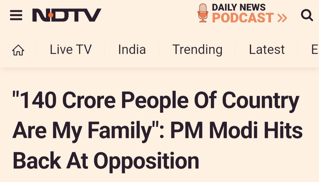 Modi claims, 140 crore people of the country are his family. RT if you're not.