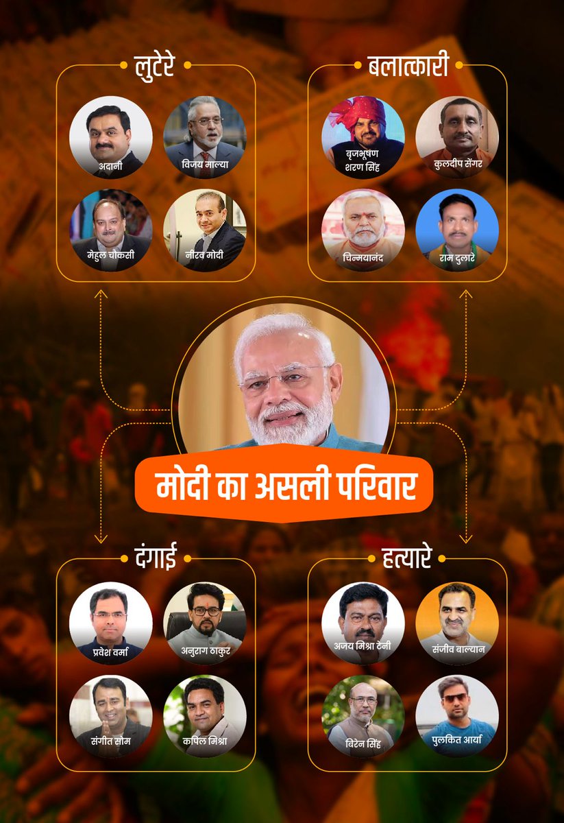 NehaYadavBHU's tweet photo. मोदी जी का लुटेरा परिवार।

#मोदी_का_असली_परिवार https://t.co/ZUboEEAIWe