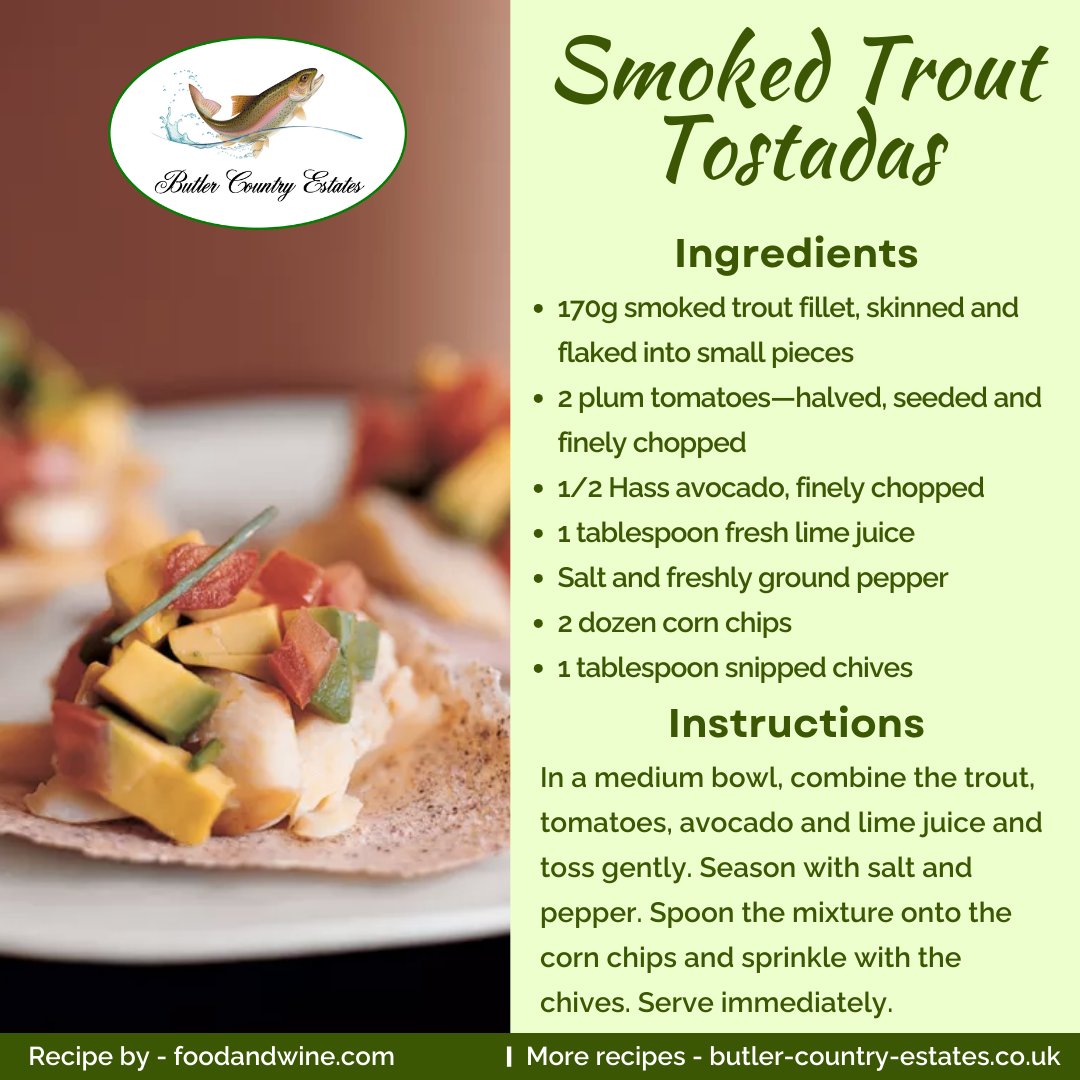 Spring's on our plate with these Smoked Trout Tostadas! We found this recipe online and thought it was the perfect recipe for a super easy and light snack! Recipe by - foodandwine.com Discover more trout recipes, including this one! Visit our website and explore! 🌱🐟