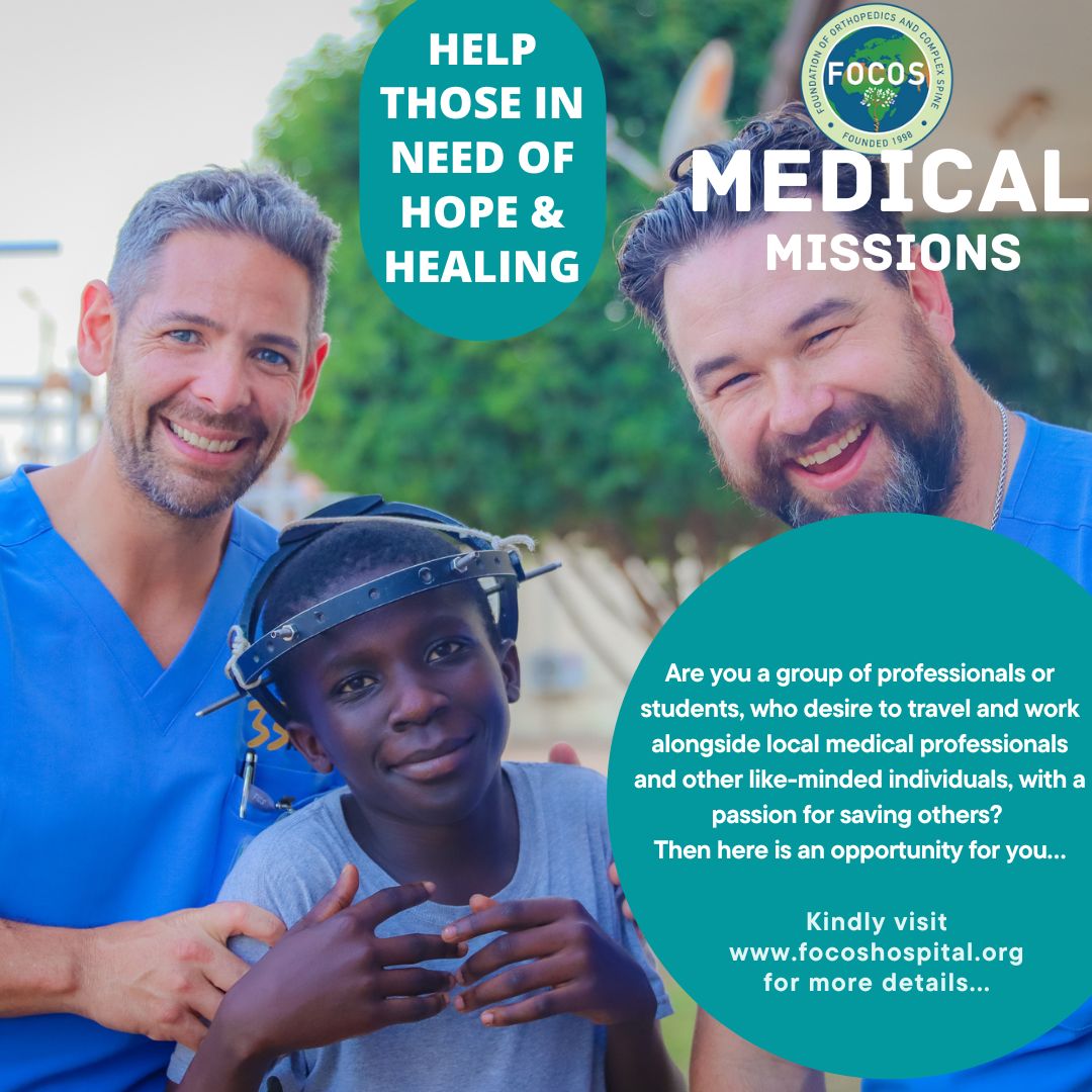 Join FOCOS Medical Missions to help provide life-changing surgeries and care for patients who otherwise do not have access. Please visit focoshospital.org for more details...
#2024FOCOSMedicalMissions
#FOCOS
#OrthopedicSurgeons
#MedicalMissionsTrip
#HelpingTheWorldStandTall