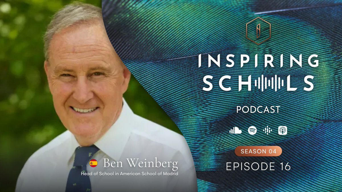 I am delighted to announce our guest for S4E16 of our #InspiringSchoolsPodcast ~ Ben Weinberg, Head of School at @ASMadrid1962. Tune in tomorrow morning across Spotify, iTunes, Google & Soundcloud.