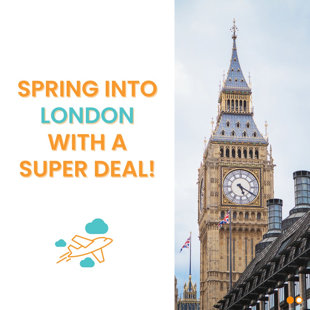BookHotelsUK's tweet photo. Spring into London with a super deal! 🥳

Stay for 2, 5 or 7 nights at superb prices!

5 nights from just £450 And £25 OFF FREE credit! 🧳

Book now: https://t.co/P0dfMERnGw

#ezebook #customersatisfaction #ezebookuk #hoteluk #ukholidays #uktravel https://t.co/IODGVb461y