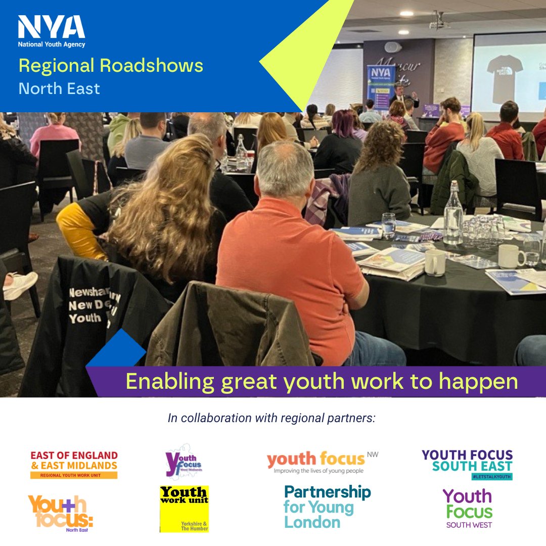 We're up in Newcastle today for the North East Regional Roadshow Huge thanks to Kevin from @youthfocusNE for getting us up and running, we're looking forward to a great day of discussion and networking nya.org.uk/regional-roads…