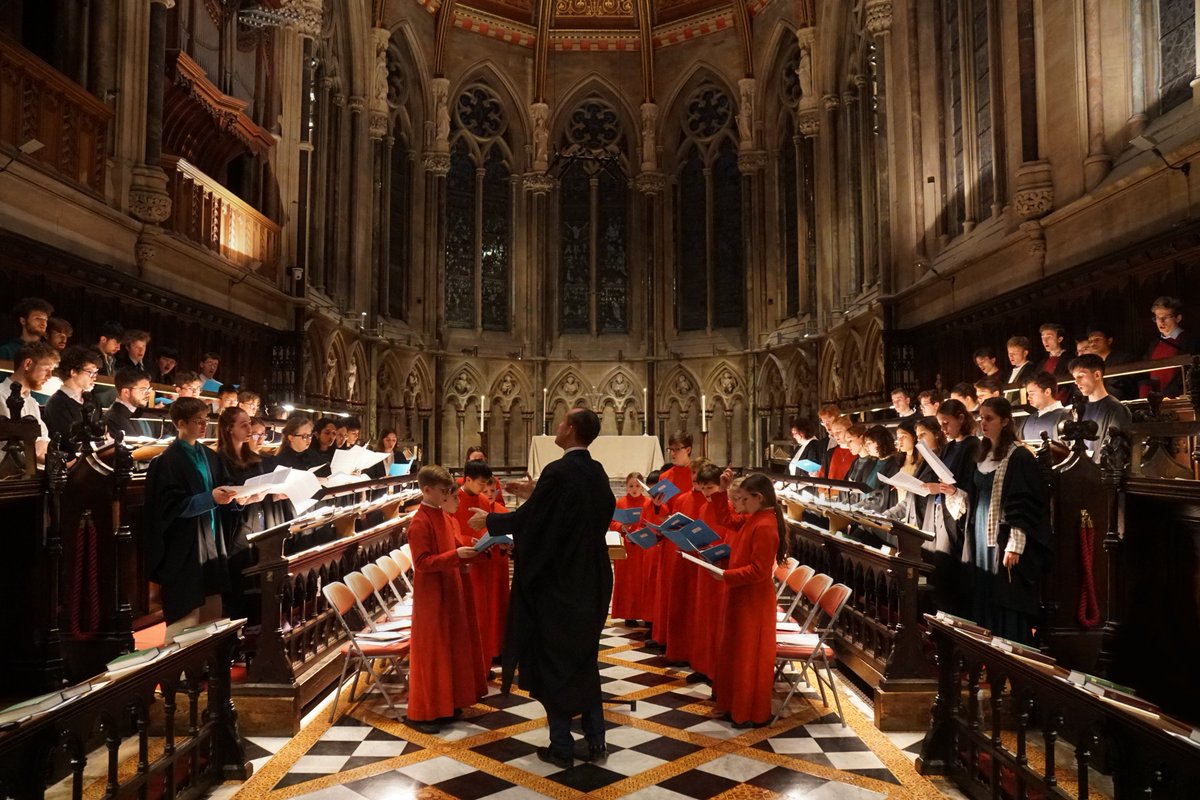 Reflecting on an eventful and inspiring week for the Choir 🎵 It was a pleasure to welcome the esteemed Dr Barry Rose, who conducted two services, and The Choir of Clare College who joined us for a joint service of Evensong last week.