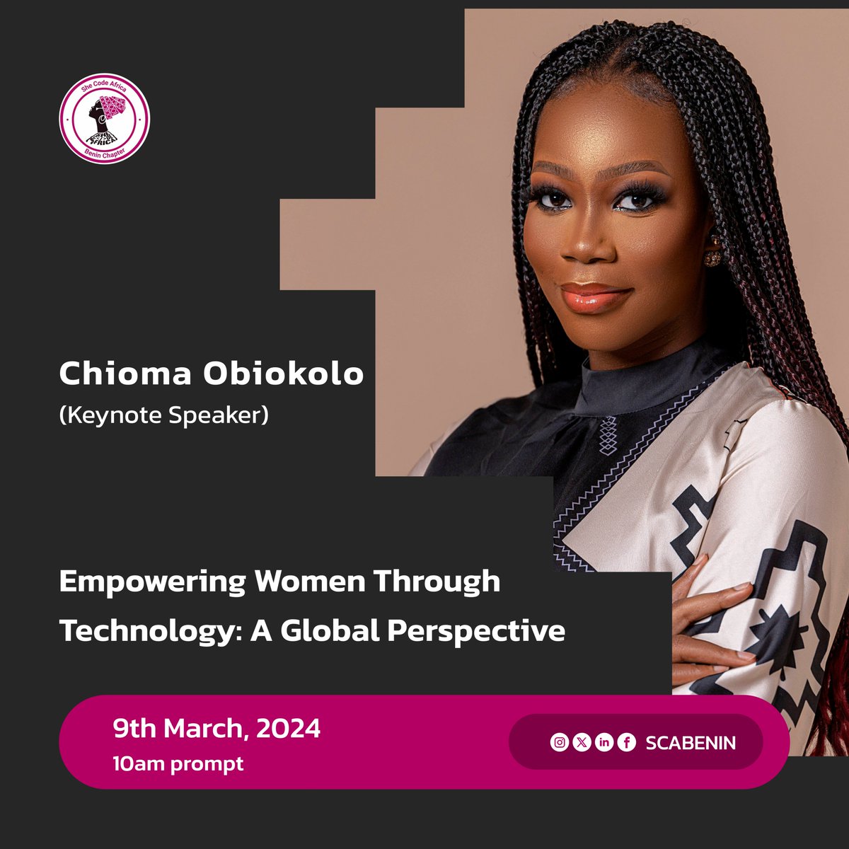 Hello Queens!
🌟Introducing our amazing speaker!!!! 🌟🎉

👩‍💼 <a href="/ChiomaObiokolo/">Chioma Obiokolo</a>  is a seasoned product leader, leveraging her decade-long experience to successfully deliver technology products across various sectors, including GovTech and EdTech. Co-founder of  <a href="/edquest_ng/">🇳🇬 EdQuest 🇳🇬</a>.