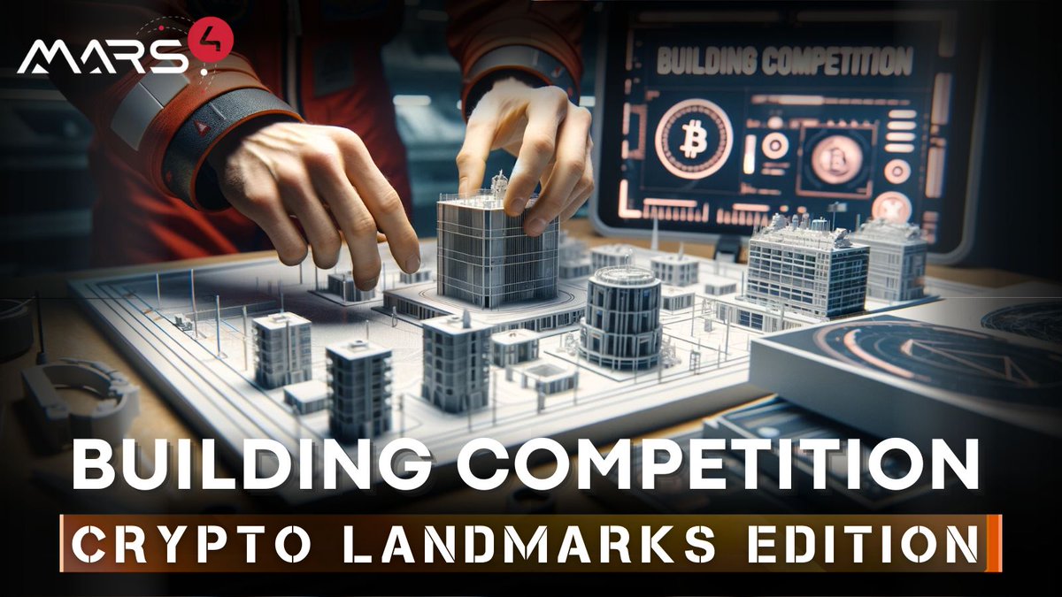 mars4_me's tweet photo. Mars4 Building Competition: Crypto Landmarks Edition! 🚧
🗓️ March 5 - April 5
Showcase your creativity by building your favourite crypto symbol or landmark in the Mars4 game. Whether it's a towering Bitcoin skyscraper or an Ethereum monument, let your imagination run wild!
Prizes:
🔸Top 3 designs with the most likes win $100 in $Mars4 each.
🔸Every participant receives 5 blueprints.
How to enter:
1️⃣ Build your creation in Mars4.
2️⃣ Comment your masterpiece under this tweet, tagging @mars4_me and the account of the project you built for.
Unleash your creativity and leave your mark on the Martian landscape with iconic crypto symbols!