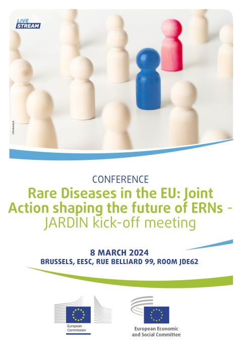 The conference will conclude the 3 day Joint Action #JARDIN kick-off meeting on the integration of #ERNs into National Health Systems: raise the awareness of the Joint Action and #rarediseases. 💻bit.ly/4a0EmDo 📄bit.ly/4c0Xu5O 🔎bit.ly/49GWm5Y
