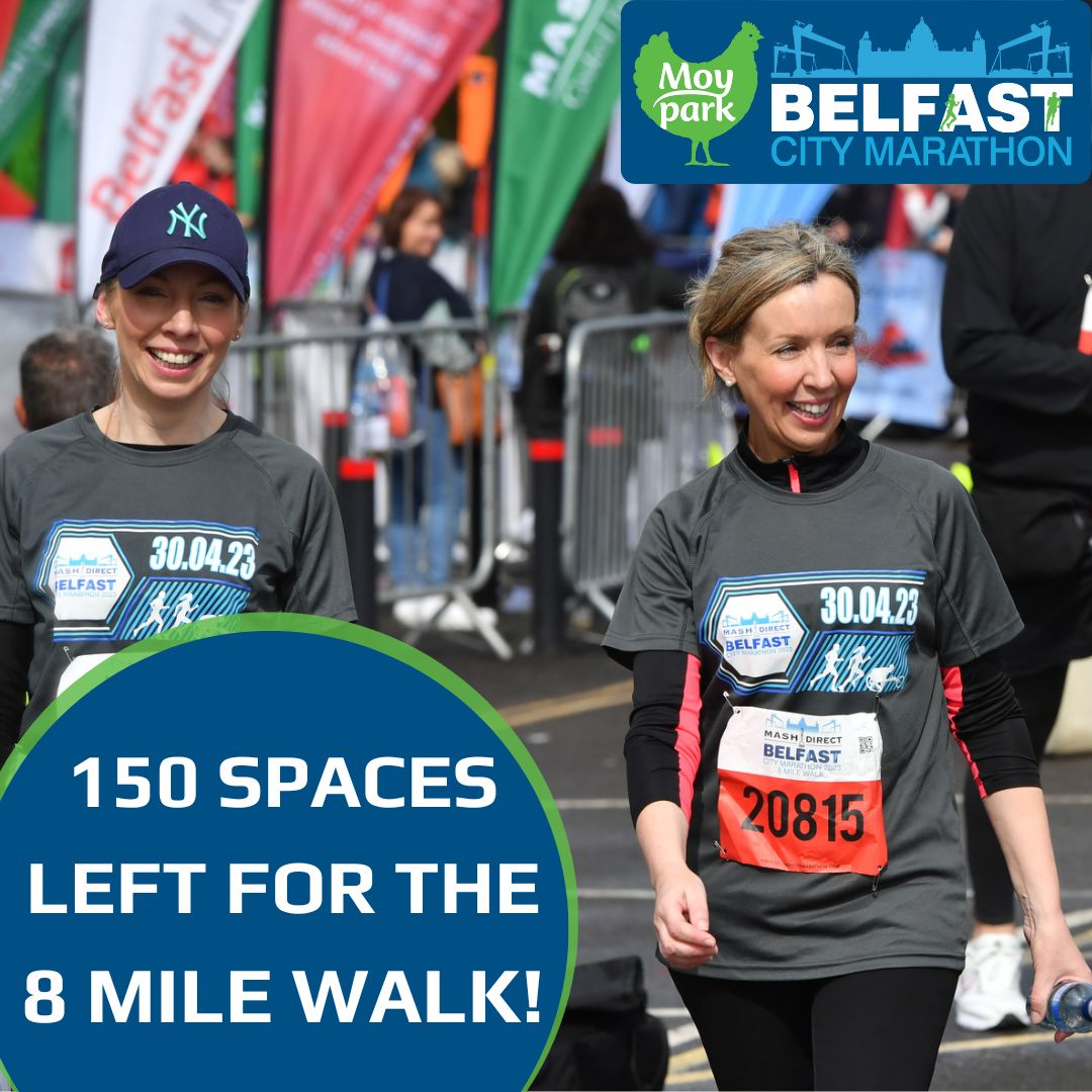 😆LESS THAN 150 SPACES LEFT FOR THE 8 MILE WALK😆 Why not grab your colleagues, and get involved in NI's BIGGEST mass sport participatory event! This is your LAST chance to join us on Sunday 5th May⭐️ Take on the first initial 8 miles of the marathon with your colleagues!
