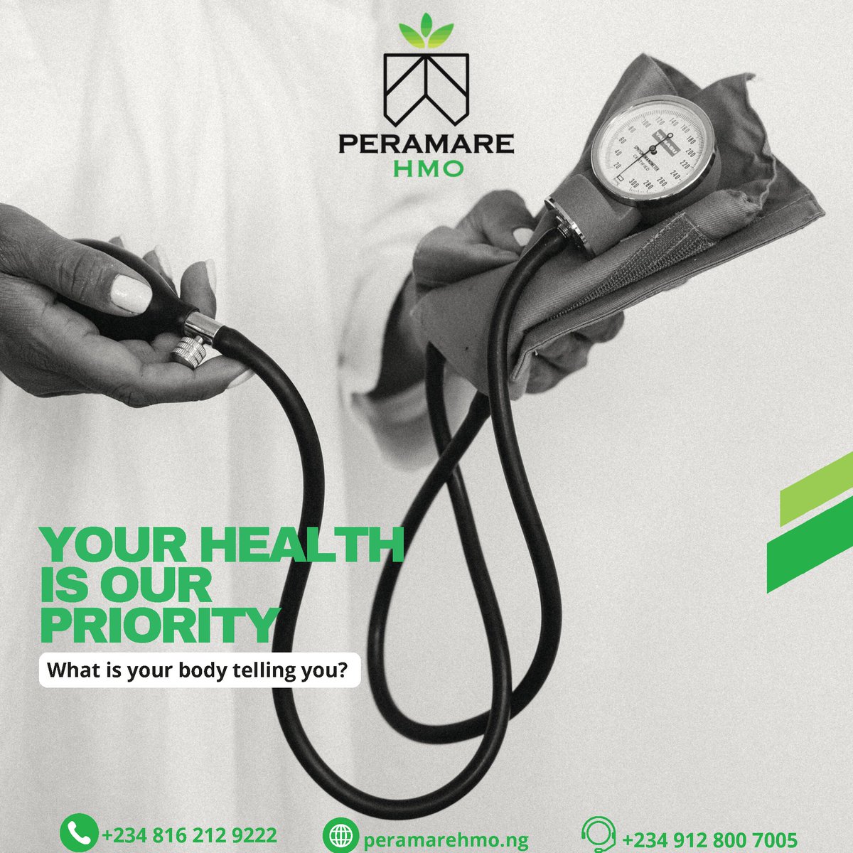 Peramare_HMO's tweet image. Pay attention to your body's signals, and let us transform them into solutions. 
At Peramare HMO, your well-being comes first.                  
Contact us today, and let's embark on the path to wellness together.
#peramarehmocares
#HealthInsuranceMatters
#familyhealthinsurance