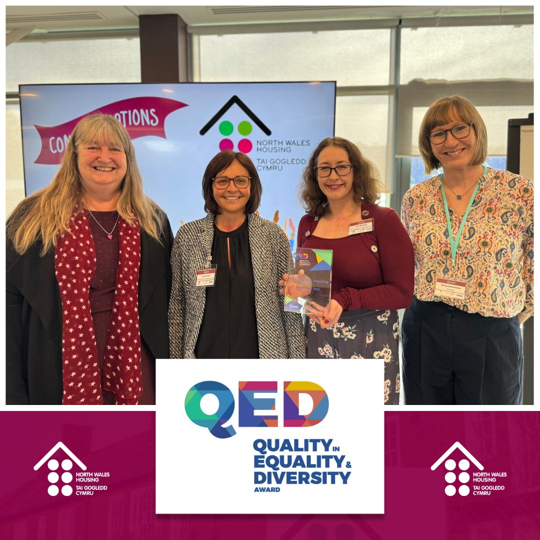 We're thrilled to announce that we've become the first social landlord in North Wales to achieve the prestigious Equality and Diversity mark by @TaiPawb! @JulieJamesMS presented us with the award this morning at the Annual Conference in Cardiff. More: tinyurl.com/yc5e2z47