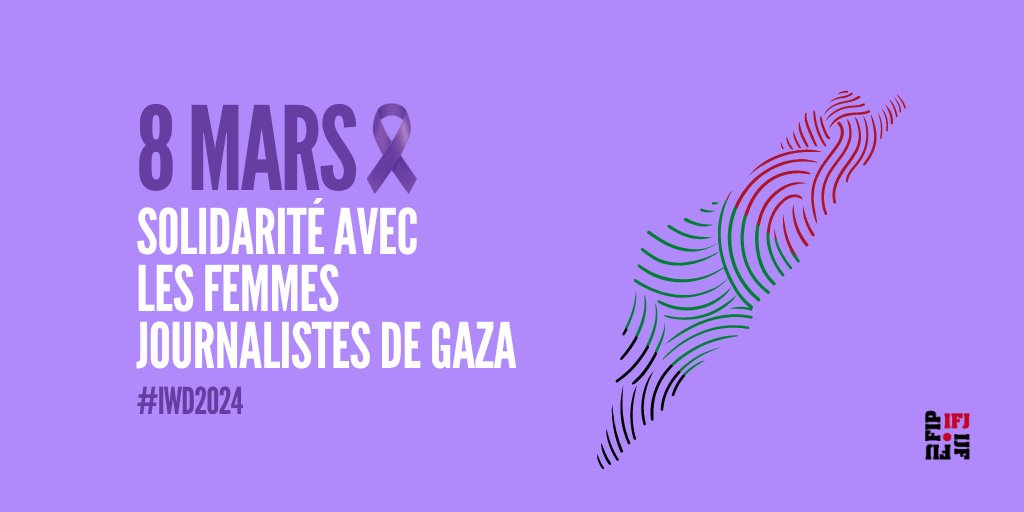 ♀️ Ahead of #IWD2024, the IFJ and its affiliates pay tribute to the courage of women journalists reporting from #Gaza and demand safety and the end of the war atrocities, including any form of gender-based violence against women. 📣 Check our campaign: ifj.org/actions/women-…