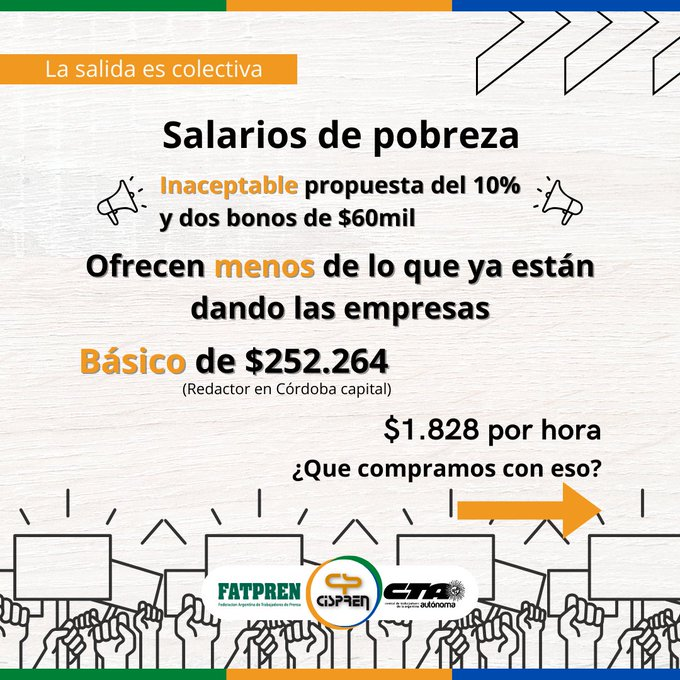 MarianoNievas's tweet photo. Los trabajadores de prensa de Córdoba paramos por un salario digno. Hoy nuestros sueldos no cubren las necesidades básicas. @Cispren https://t.co/n8EsnWwcCq