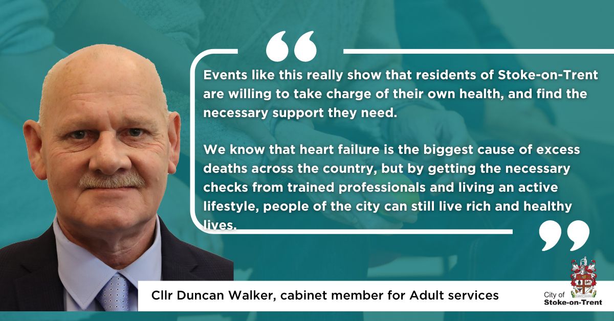 Over 500 Stoke-on-Trent residents attended a special heart health event at Tommy Cheadle's Community Lounge last week, organised by <a href="/mpftnhs/">Midlands Partnership University NHS FT</a> and <a href="/pumpinghearts/">Pumping Marvellous Foundation</a>.
This is a crucial part of our early prevention work going on in the Community Lounges across the city. (1/2)