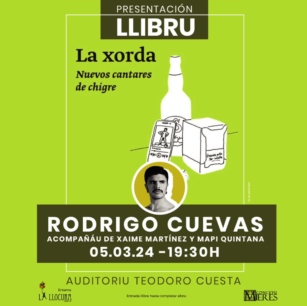 La Llocura (@lallocura) on Twitter photo Que sí, que güei vien @RodrigoCuevasG a venos a Mieres. Y con Mapi Quintana y con <a href="/fatalmartinez/">Xaime Martínez</a>. ¡Qué Llocura! Que sí, que güei vien @RodrigoCuevasG a venos a Mieres. Y con Mapi Quintana y con <a href="/fatalmartinez/">Xaime Martínez</a>. ¡Qué Llocura!