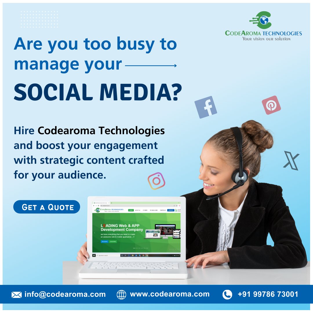 CodeAroma's tweet image. Struggling to keep up with social media? 🤔

Don't let your busy schedule hold you back! 𝐂𝐨𝐝𝐞𝐚𝐫𝐨𝐦𝐚 𝐓𝐞𝐜𝐡𝐧𝐨𝐥𝐨𝐠𝐢𝐞𝐬 can help.

🌐 codearoma.com

#DigitalMarketing #PointsFest2024 #Jamnagar #AmbaniWedding #thebachelor #AEWRevolution