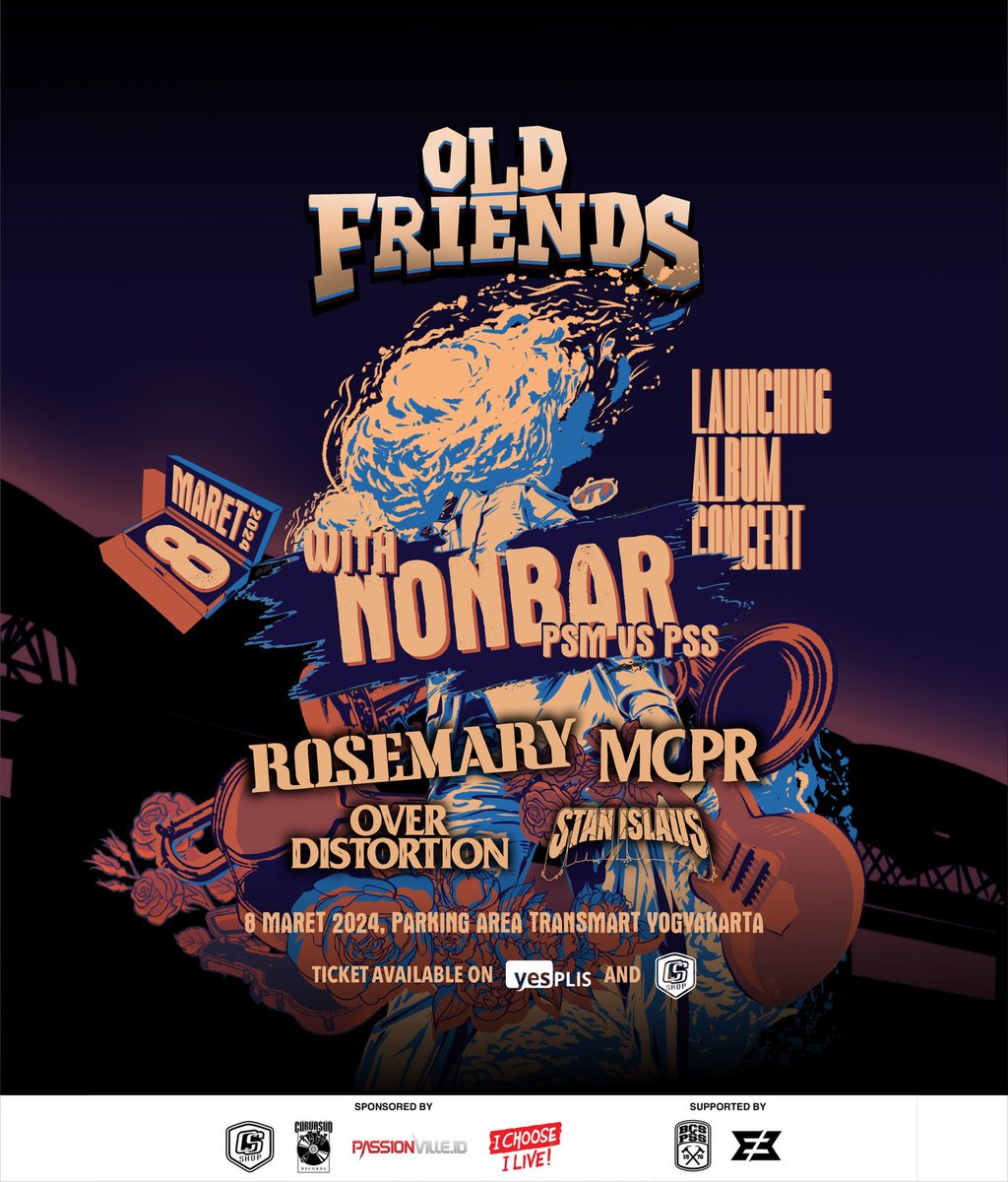 LAUNCHING ALBUM OLDFRIENDS  “ROMANSA TRIBUN SELATAN” 

with NONBAR PSM vs PSS Sleman 15:00 WIB 🔥

STANISLAUS | OVER DISTORTION | MCPR | ROSEMARY

8 Maret 2024
Area Parking Transmart Yogyakarta

Tiket tersedia di <a href="/cs_shop1976/">Curva Sud Shop</a> dan <a href="/yesplisofficial/">Yesplis Indonesia Official</a> 

#LaunchingAlbumConcert