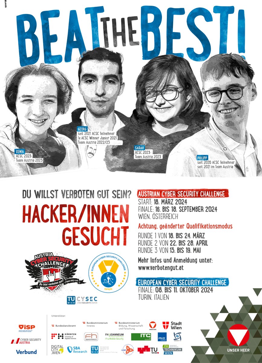 verbotengut.at/anmeldung/
Start der ACSC2024 am 18. März  ACHTUNG geändertere Quali-Modus -&gt; Safe the Date