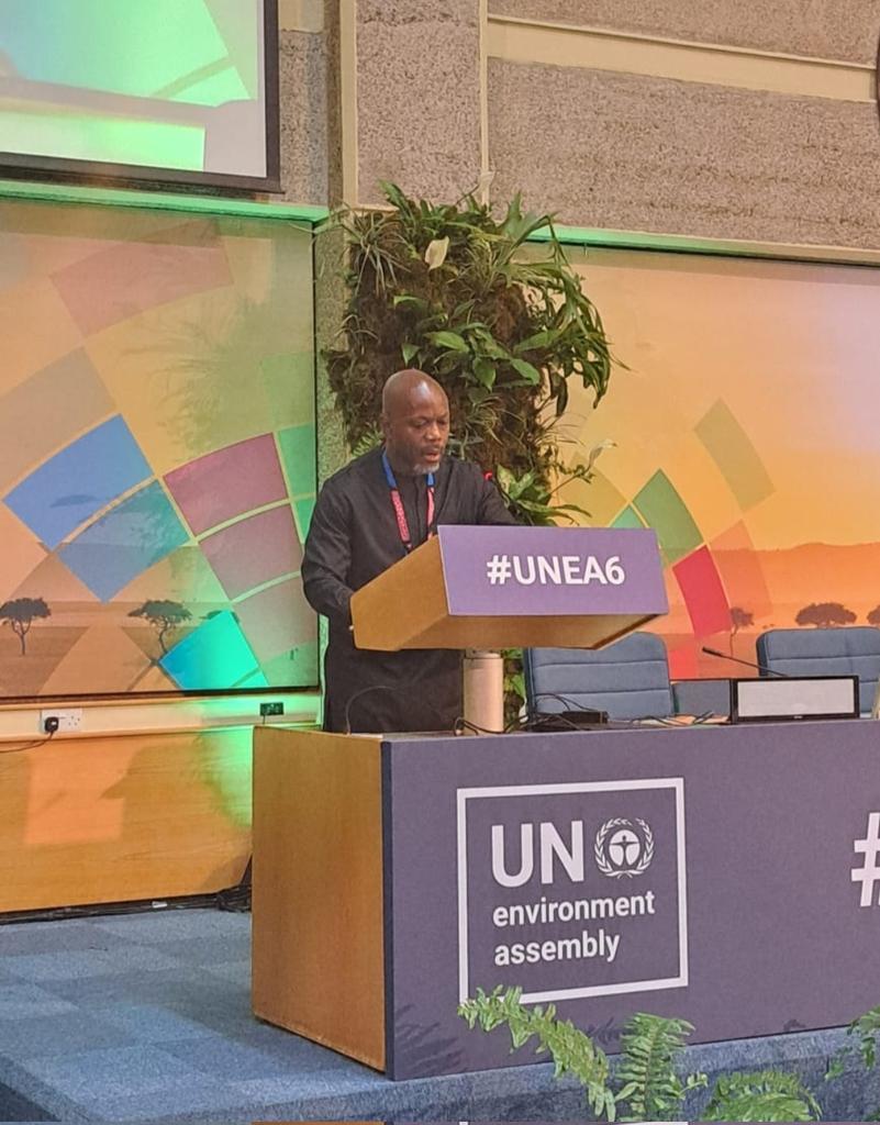 During UNEA6, Minister @JiwohA delivered Sierra Leone's national statement, where he outlined the nation's commitment to inclusive green growth, national #ecosystem restoration programme and spotlighted the #UpperGuineanForest in West Africa.