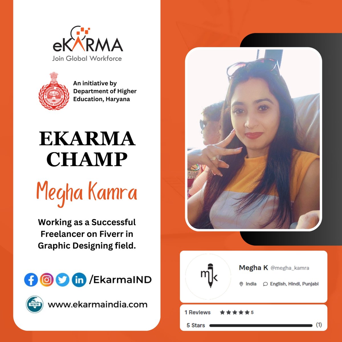 Congratulations to Megha Kamra for completing her free training with us! She's now equipped with cutting-edge digital skills and is making waves in the global market, serving #internationalclients right from #Karnal. 

#SuccessStory #FreeTraining #Freelancing #Haryana