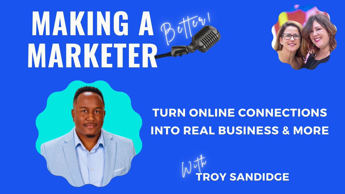 Making a Marketer ππ² (@makeamarketer) on Twitter photo TODAY! β Developing relationships online that lead to true friendships & business? @FindTroyis the MAN. He has created some magic in his career this way, so we thought he should share a little bit about the how and why on a LIVE show - 3pm PT / 6pm ET.
πΉ bit.ly/MaMEp146LIVEyt TODAY! β Developing relationships online that lead to true friendships & business? @FindTroyis the MAN. He has created some magic in his career this way, so we thought he should share a little bit about the how and why on a LIVE show - 3pm PT / 6pm ET.
πΉ bit.ly/MaMEp146LIVEyt